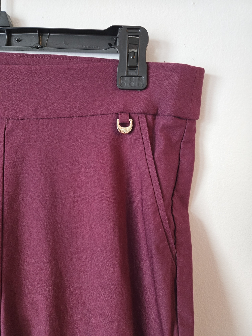 Rafaella Womens Purple Burgundy Ankle Dress Pants Flat Front Office size 10 - Picture 3 of 6